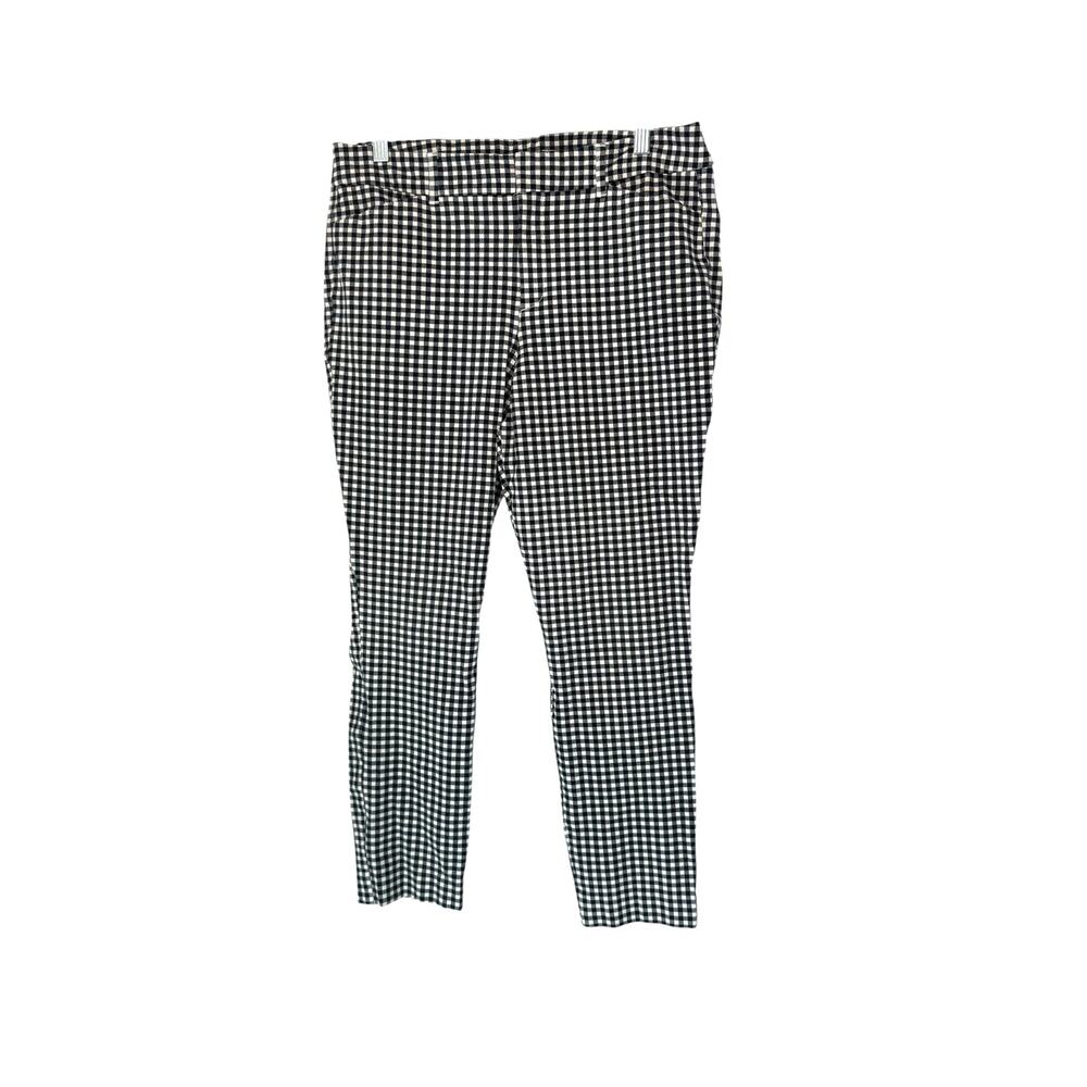 Old Navy Black White Gingham Career Office Work Business Pixie Pants Size 12